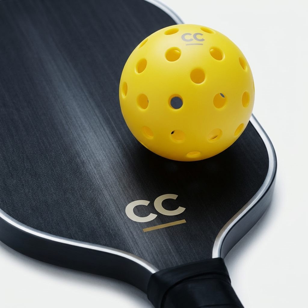 Pickleball Balls, on paddle